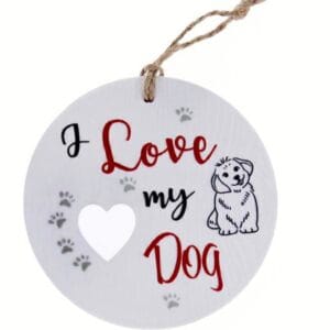Piece of My Heart -  Keramieke hanger - I love my dog