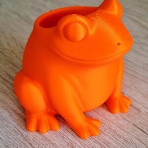 Bloempot / pennenbakje kikker oranje