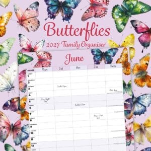 Red Robin Kalender 2027 - Family Organizer - Butterflies