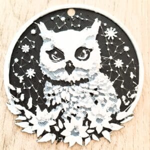 Kerstdecoratie 3D geprint +/- 8 CM Uil