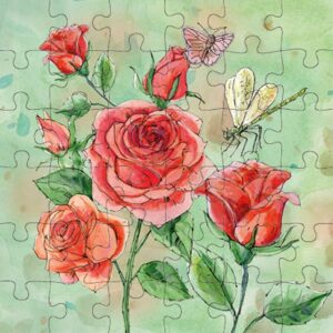 Animal Friends - Wenskaart met Puzzel - JPC022 - Roses