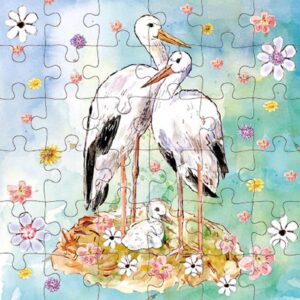 Animal Friends - Wenskaart met Puzzel - JPC028- Storks