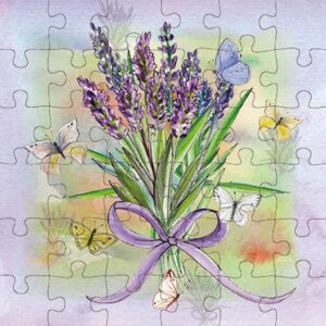 Animal Friends - Wenskaart met Puzzel - JPC031 - Lavendel