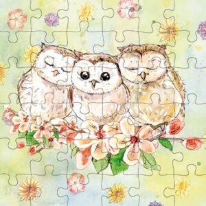 Animal Friends - Wenskaart met Puzzel - JPC041- Owls
