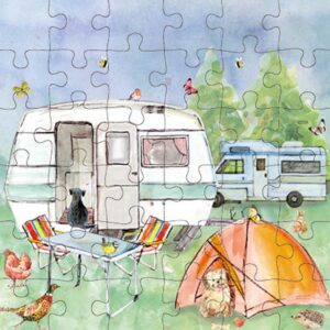Animal Friends - Wenskaart met Puzzel - JPC043 - Camping