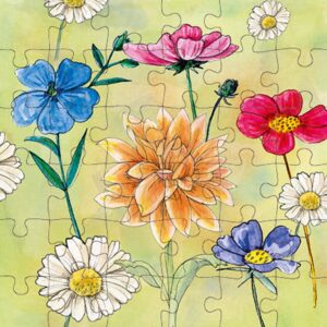 Animal Friends - Wenskaart met Puzzel - JPC048 - Flowers
