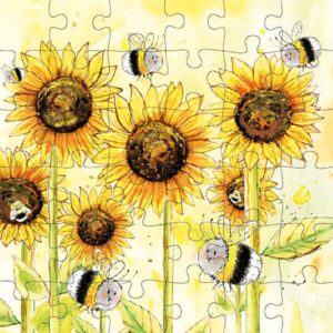 Animal Friends - Wenskaart met Puzzel - JPC006 - Sunflowers