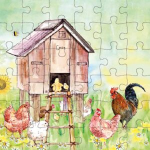 Animal Friends - Wenskaart met Puzzel - JPC008 - Chickens