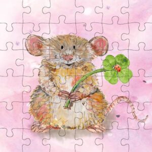 Animal Friends - Wenskaart met Puzzel - JPC009- Mouse